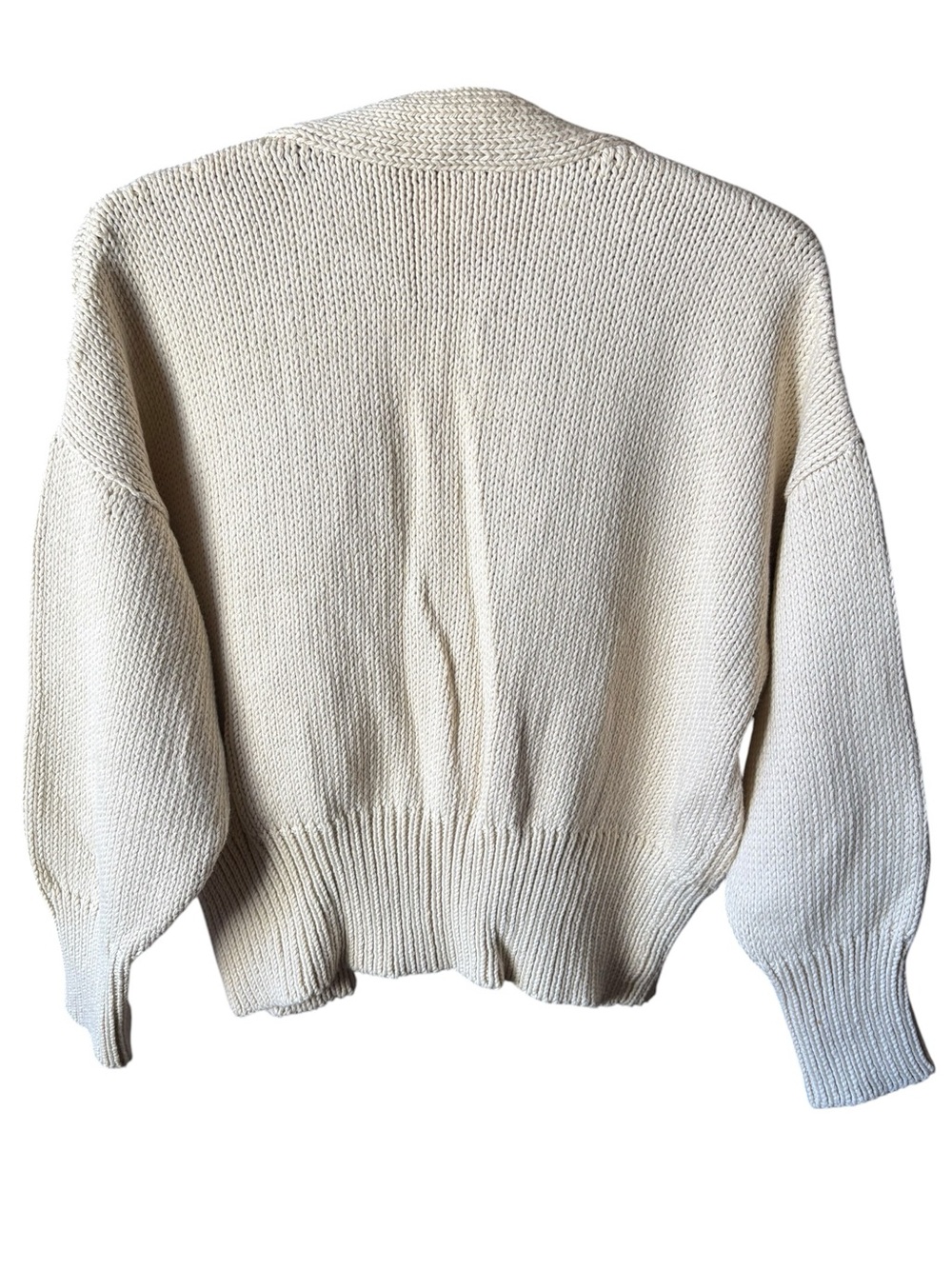 MATE the Label Organic Cotton Chunky Cardigan Cream XS/S Oversized - Picture 2 of 7